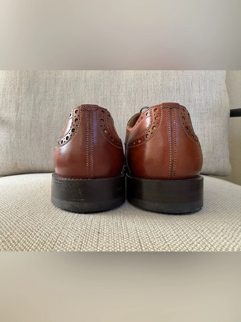 Vtg Bally Scribe Brogue Dress Shoe Whiskey Calf Handpaint Wing Goodyear Welt 8.5